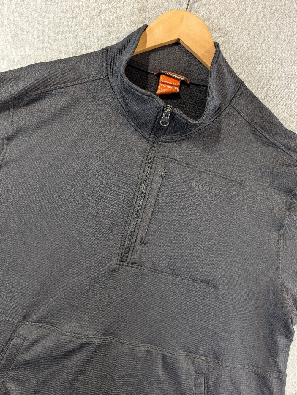 Merrell 1/4 Zip Grid Fleece Pullover Men's XXL Black